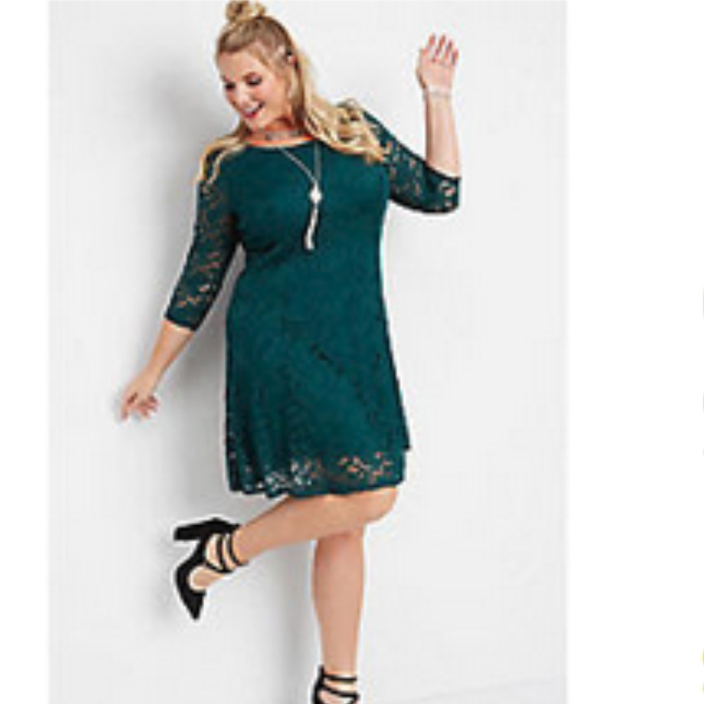 Maurices Plus size lace dress w/ strappy back 1X